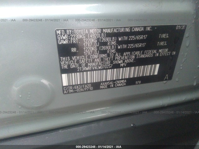 Photo 8 VIN: 2T3RWRFV4LW070257 - TOYOTA RAV4 