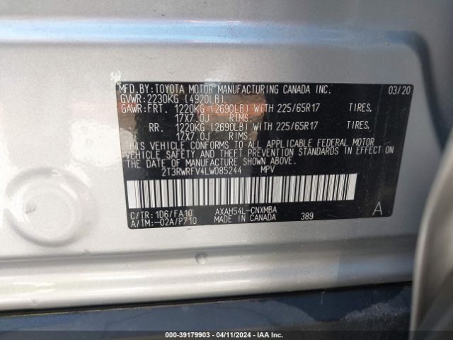 Photo 8 VIN: 2T3RWRFV4LW085244 - TOYOTA RAV4 