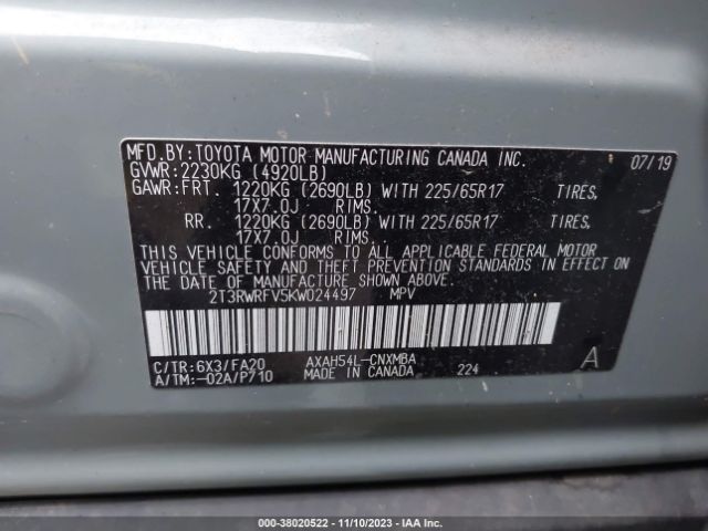 Photo 8 VIN: 2T3RWRFV5KW024497 - TOYOTA RAV4 HYBRID 