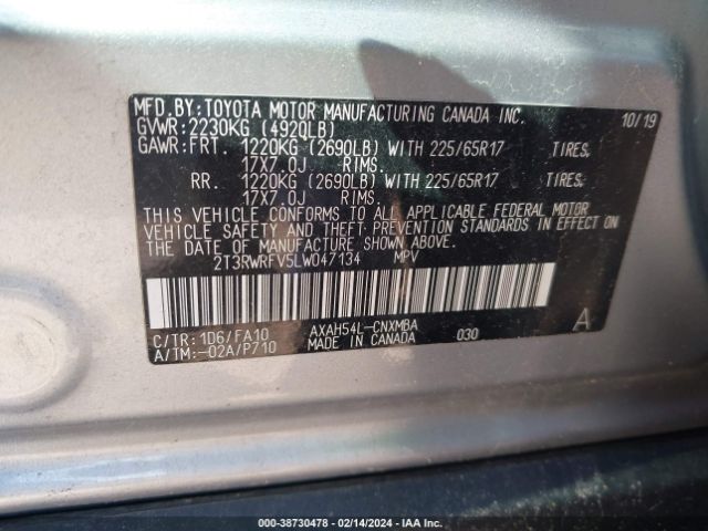 Photo 8 VIN: 2T3RWRFV5LW047134 - TOYOTA RAV4 