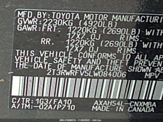 Photo 8 VIN: 2T3RWRFV5LW084006 - TOYOTA RAV4 