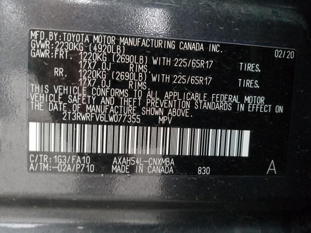 Photo 9 VIN: 2T3RWRFV6LW077355 - TOYOTA RAV4 XLE 