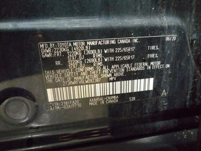 Photo 12 VIN: 2T3RWRFV6LW092387 - TOYOTA RAV4 XLE 