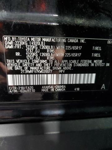 Photo 11 VIN: 2T3RWRFV7KW020077 - TOYOTA RAV4 