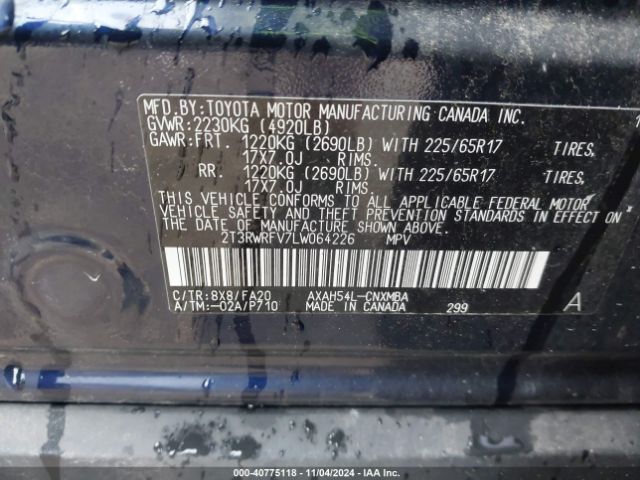 Photo 8 VIN: 2T3RWRFV7LW064226 - TOYOTA RAV4 