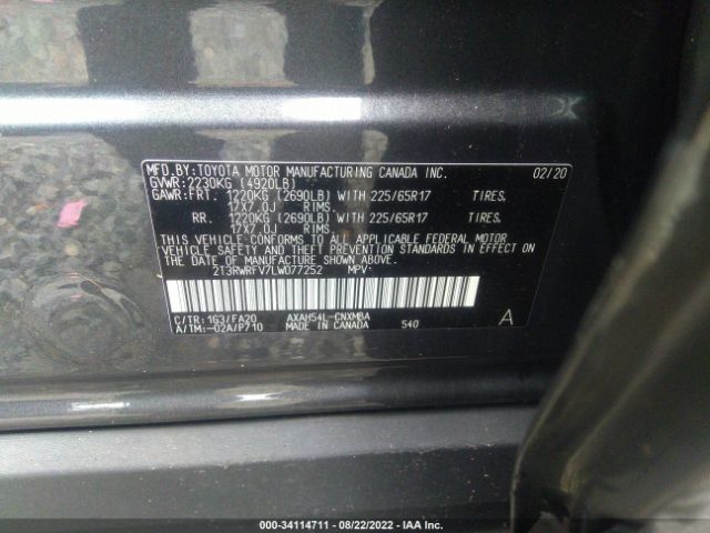 Photo 8 VIN: 2T3RWRFV7LW077252 - TOYOTA RAV4 