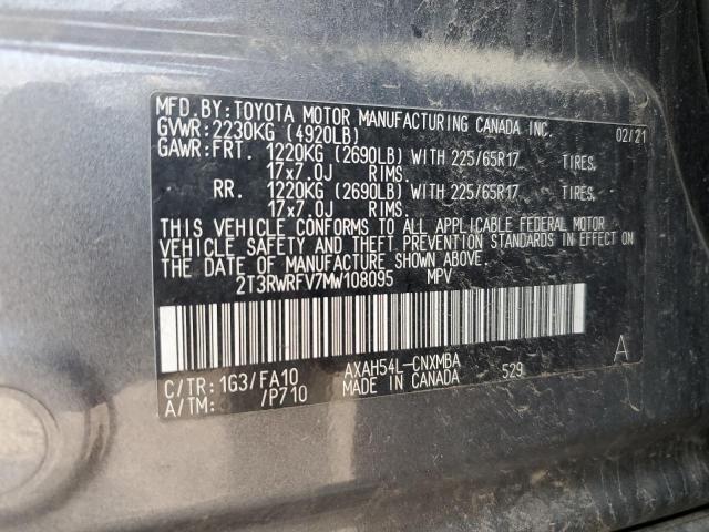 Photo 11 VIN: 2T3RWRFV7MW108095 - TOYOTA RAV4 XLE 