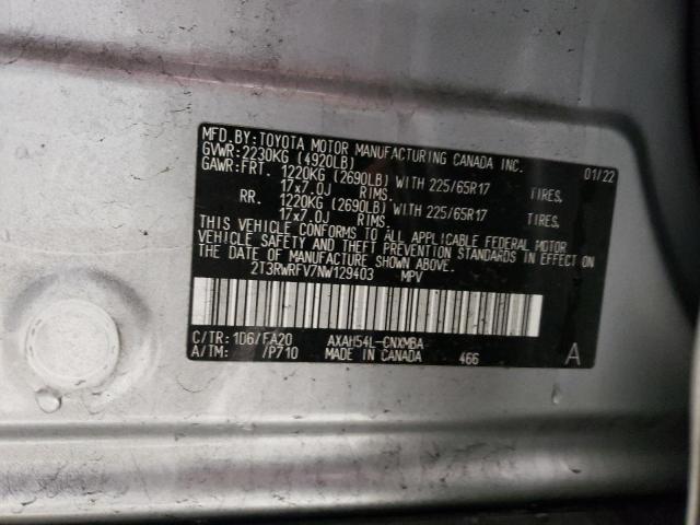 Photo 12 VIN: 2T3RWRFV7NW129403 - TOYOTA RAV4 XLE 