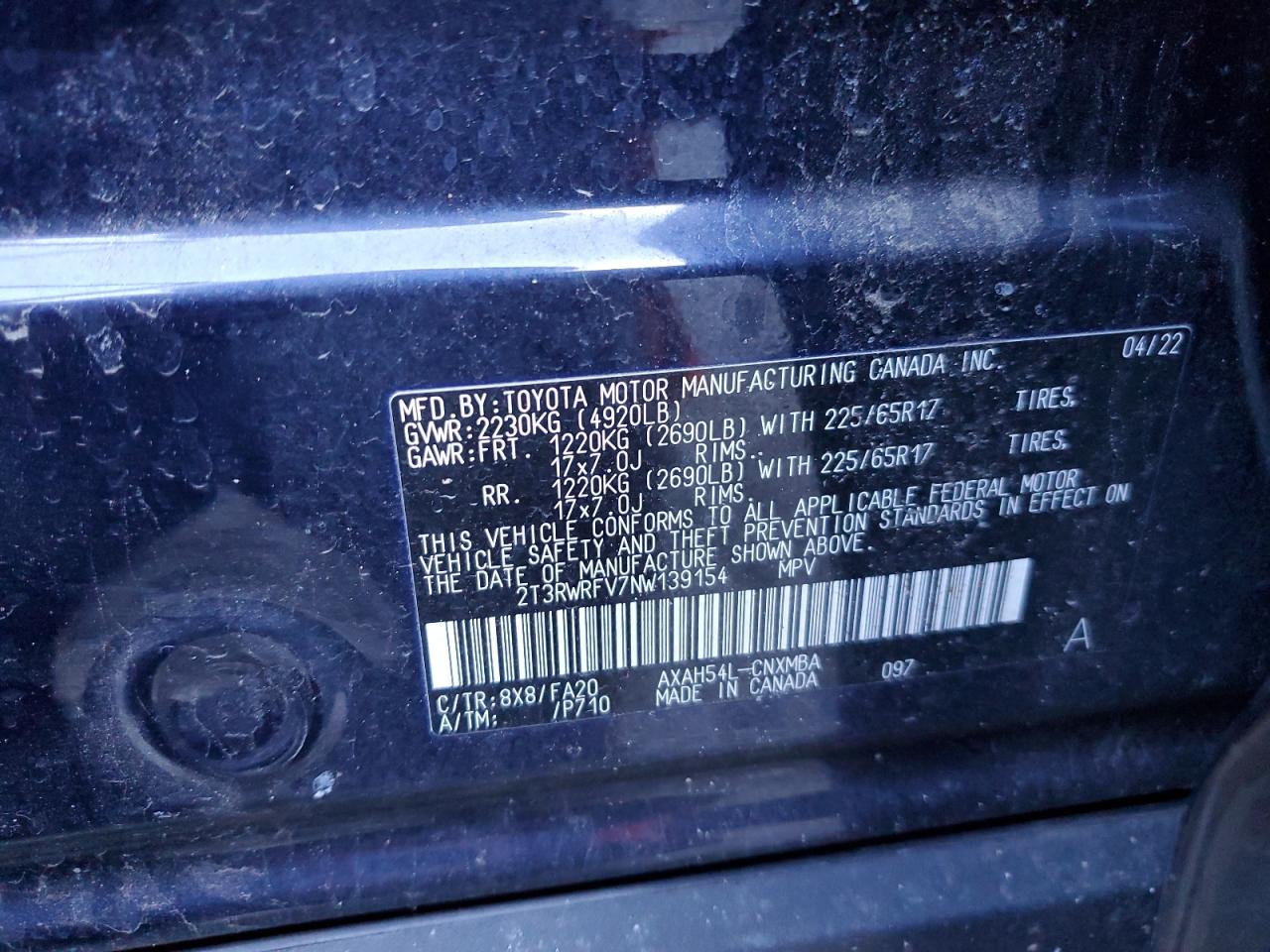 Photo 12 VIN: 2T3RWRFV7NW139154 - TOYOTA RAV 4 