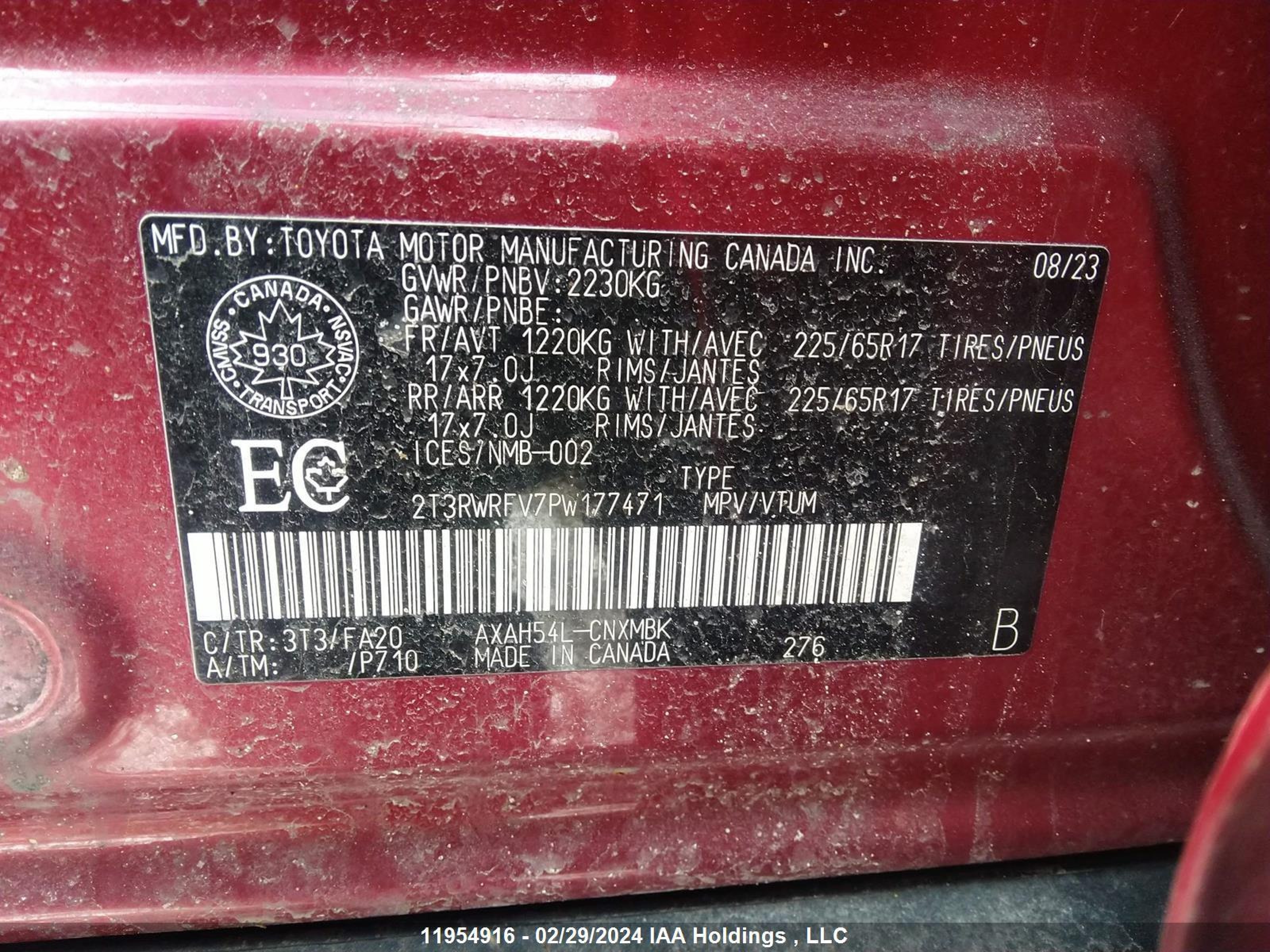 Photo 8 VIN: 2T3RWRFV7PW177471 - TOYOTA RAV 4 