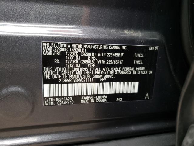 Photo 9 VIN: 2T3RWRFV8KW021111 - TOYOTA RAV4 XLE 