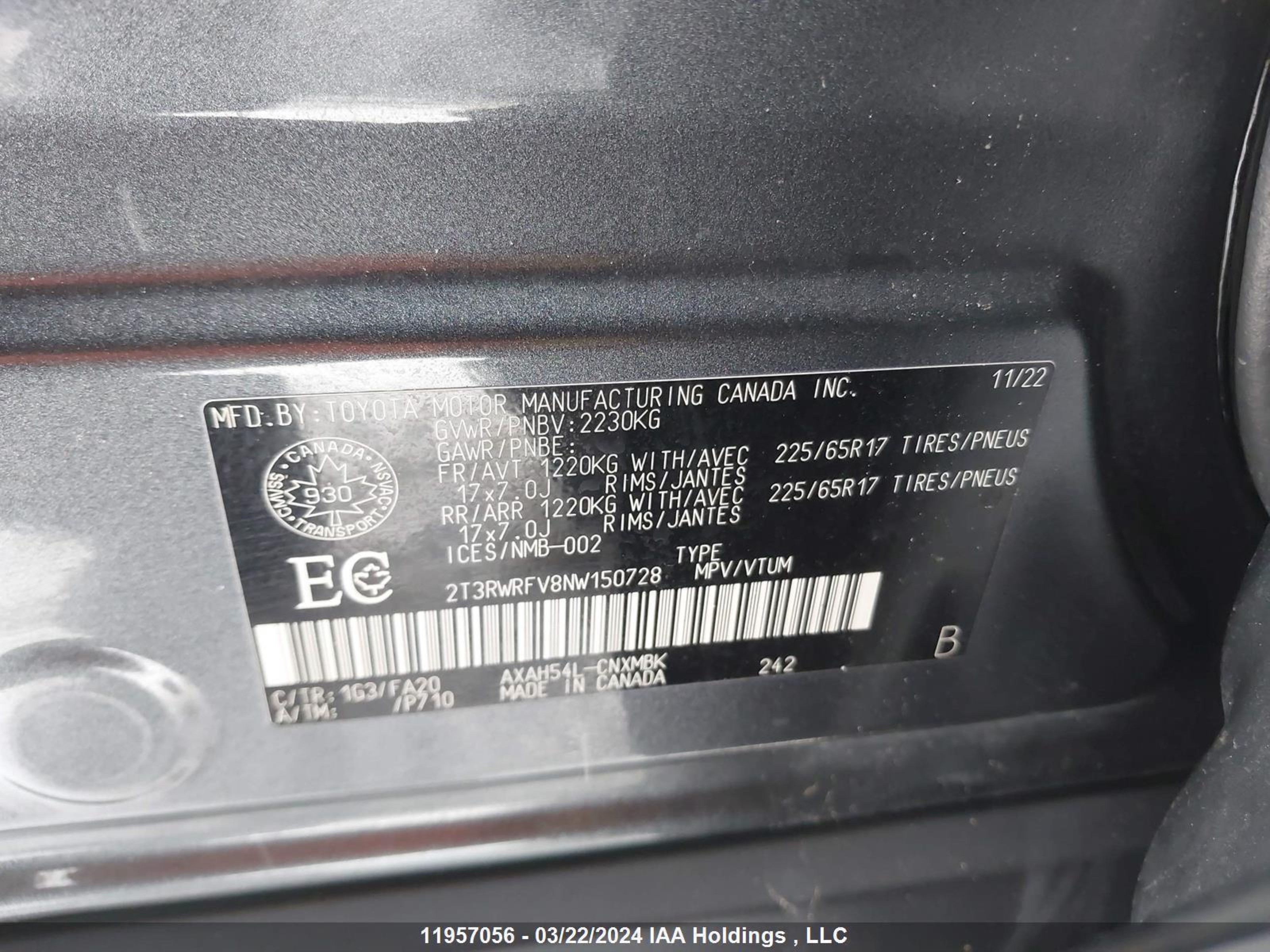 Photo 8 VIN: 2T3RWRFV8NW150728 - TOYOTA RAV 4 