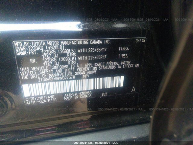 Photo 8 VIN: 2T3RWRFV9KW027578 - TOYOTA RAV4 