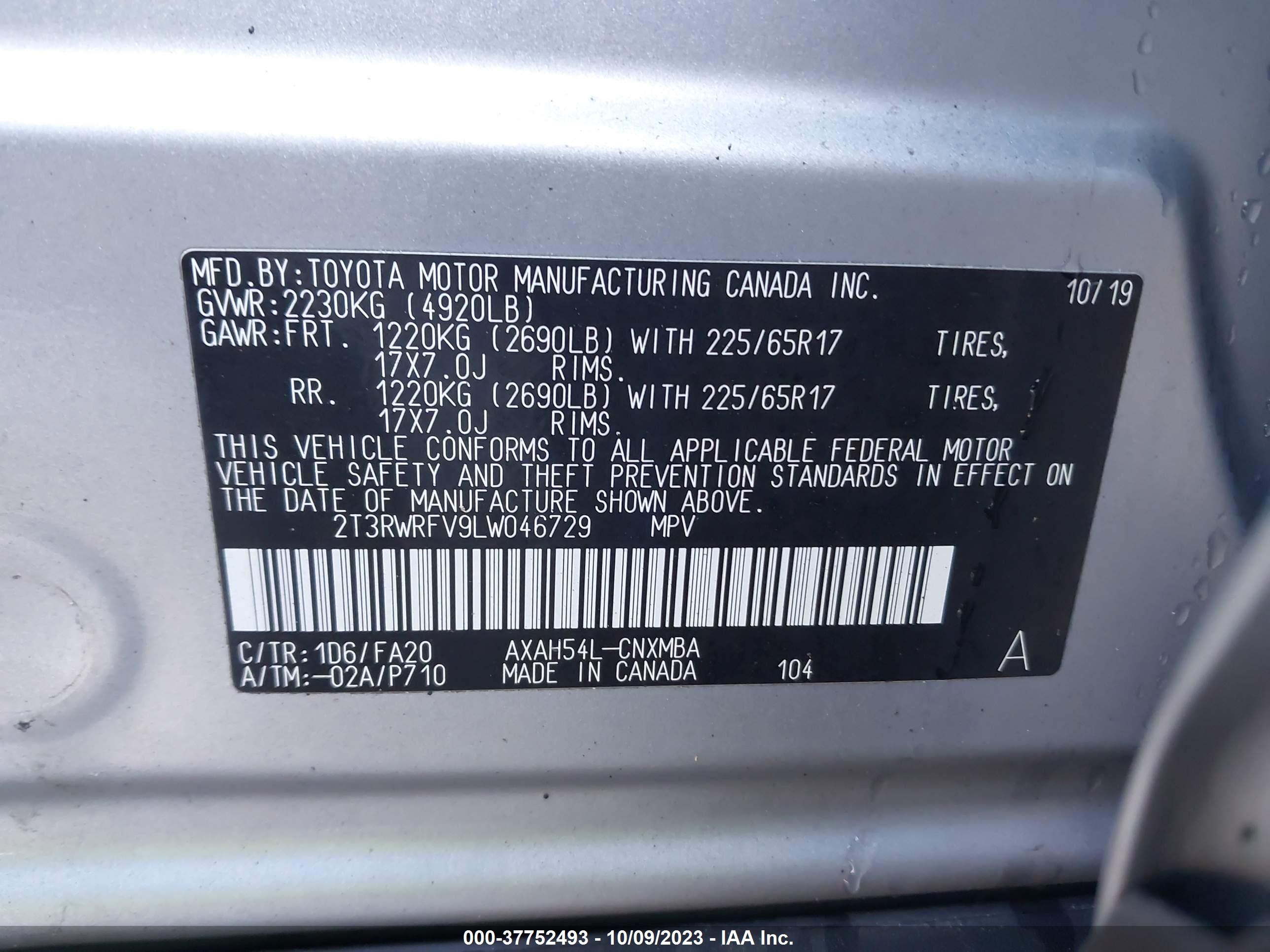 Photo 8 VIN: 2T3RWRFV9LW046729 - TOYOTA RAV4 