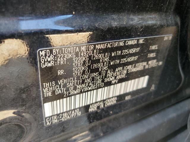 Photo 12 VIN: 2T3RWRFVXKW003113 - TOYOTA RAV4 XLE 