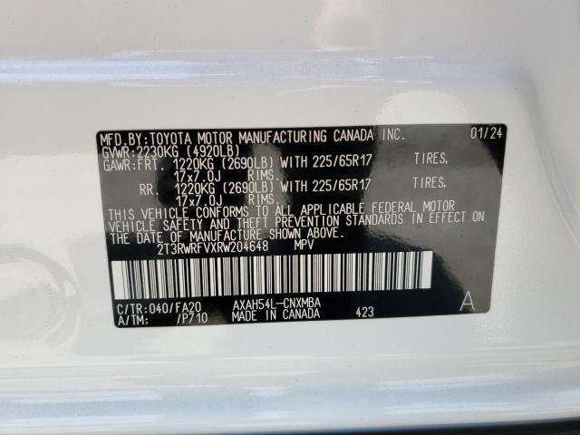 Photo 12 VIN: 2T3RWRFVXRW204648 - TOYOTA RAV4 XLE 