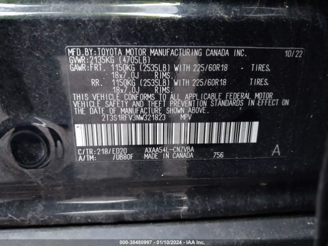 Photo 8 VIN: 2T3S1RFV3NW321823 - TOYOTA RAV4 