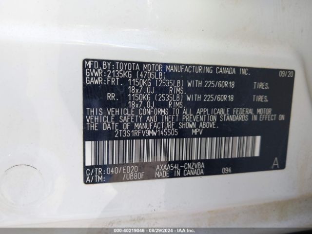 Photo 8 VIN: 2T3S1RFV9MW145505 - TOYOTA RAV4 