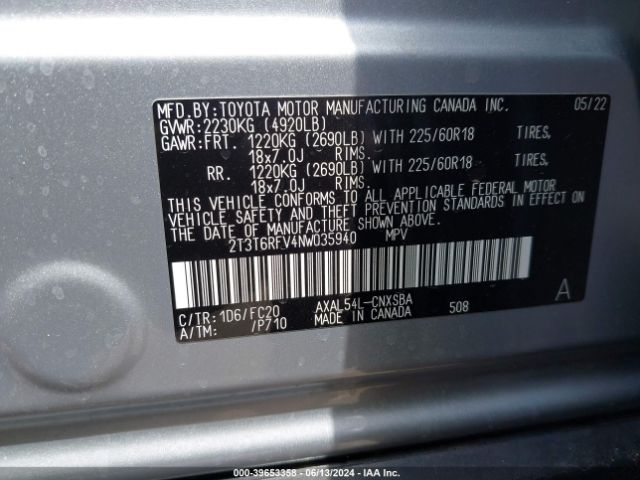 Photo 8 VIN: 2T3T6RFV4NW035940 - TOYOTA RAV4 