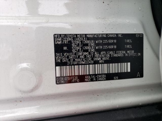 Photo 12 VIN: 2T3T6RFV8NW032409 - TOYOTA RAV4 SE 