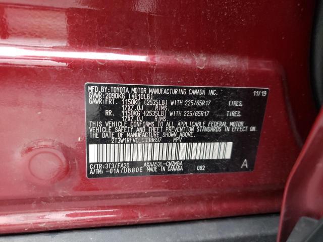 Photo 12 VIN: 2T3W1RFV0LC038697 - TOYOTA RAV4 XLE 