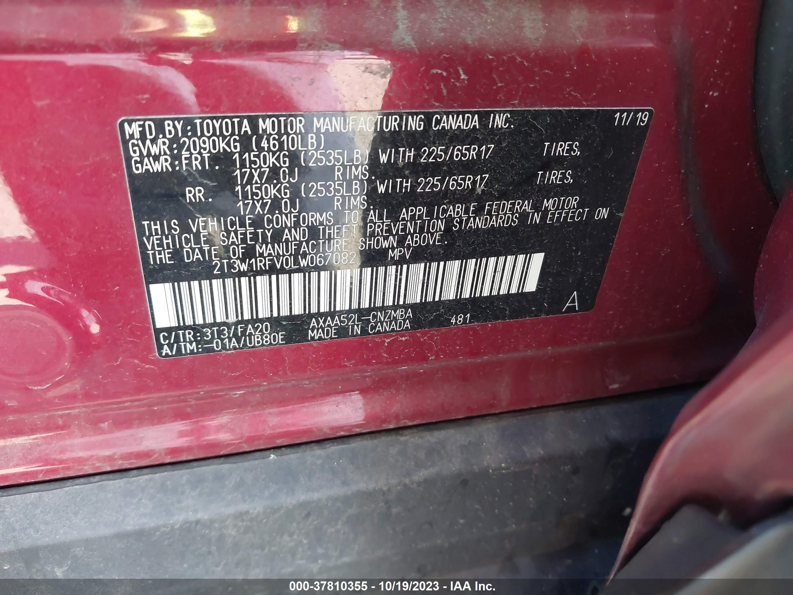 Photo 8 VIN: 2T3W1RFV0LW067082 - TOYOTA RAV 4 