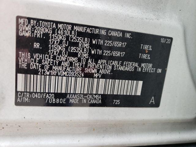 Photo 9 VIN: 2T3W1RFV0MC093524 - TOYOTA RAV4 XLE 