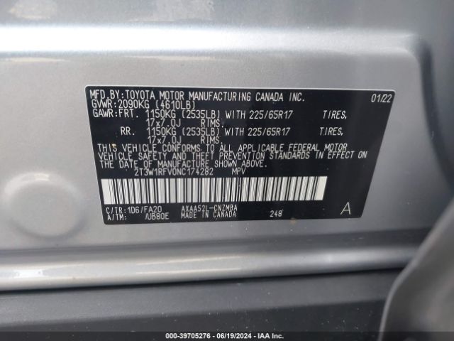 Photo 8 VIN: 2T3W1RFV0NC174282 - TOYOTA RAV4 