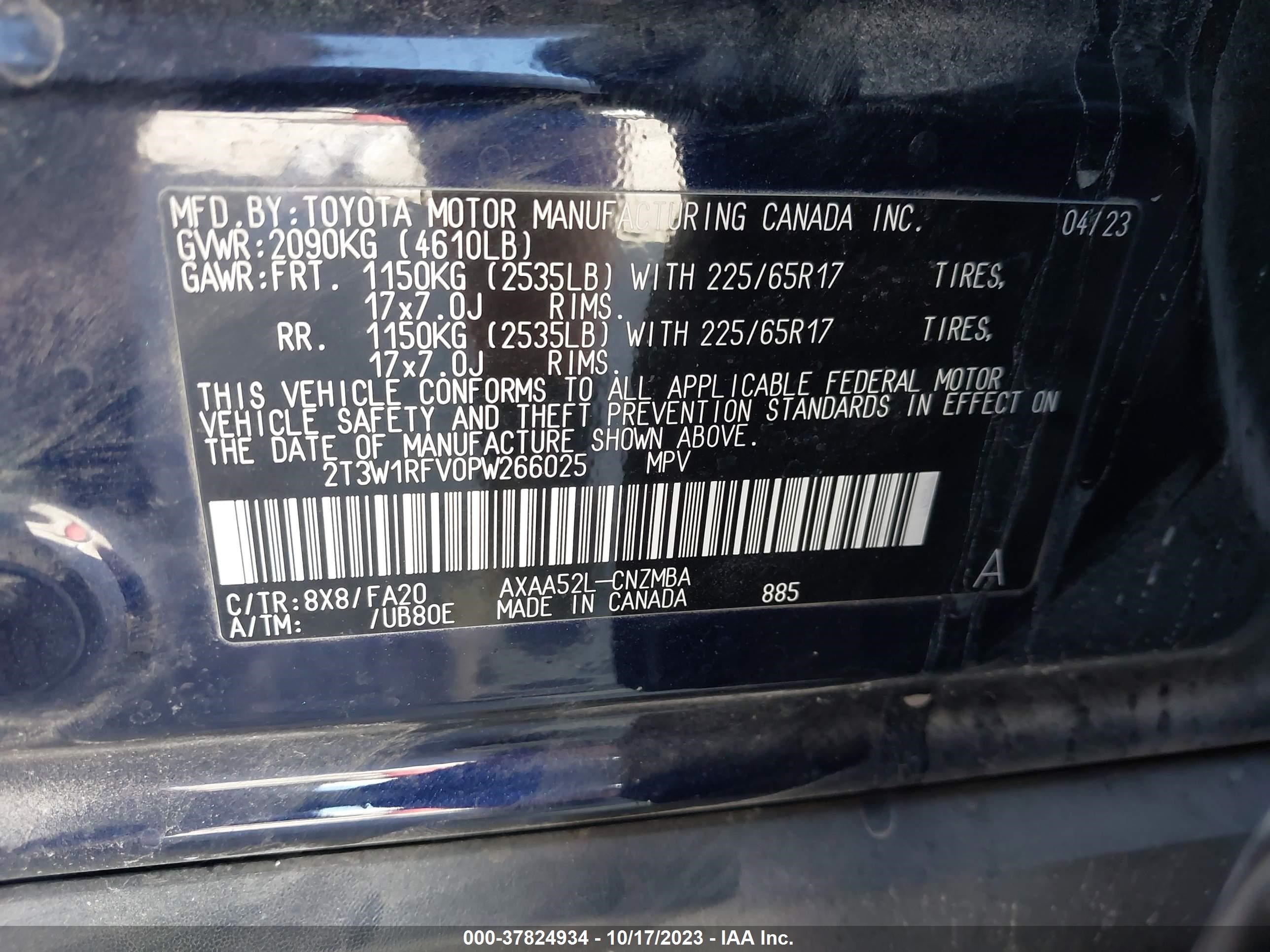 Photo 8 VIN: 2T3W1RFV0PW266025 - TOYOTA RAV 4 