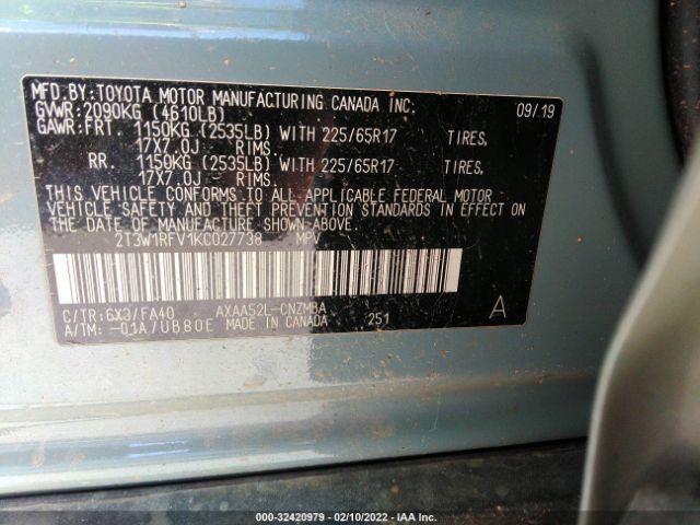 Photo 8 VIN: 2T3W1RFV1KC027738 - TOYOTA RAV4 