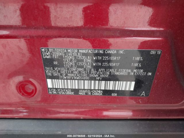 Photo 8 VIN: 2T3W1RFV1KW054890 - TOYOTA RAV4 