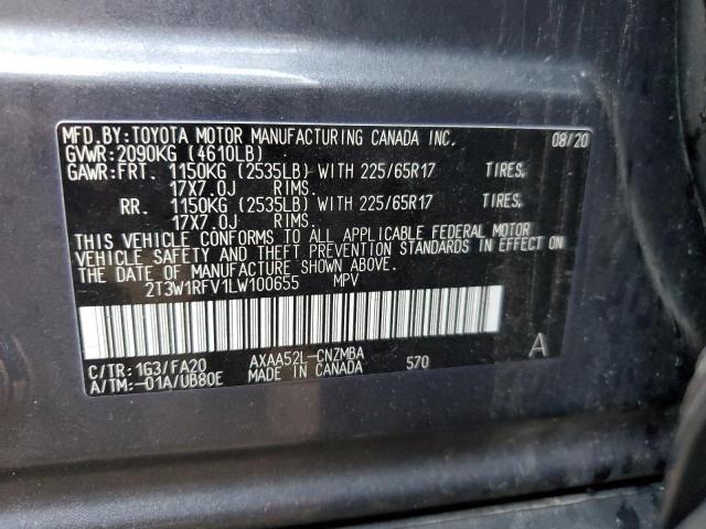 Photo 12 VIN: 2T3W1RFV1LW100655 - TOYOTA RAV4 XLE 