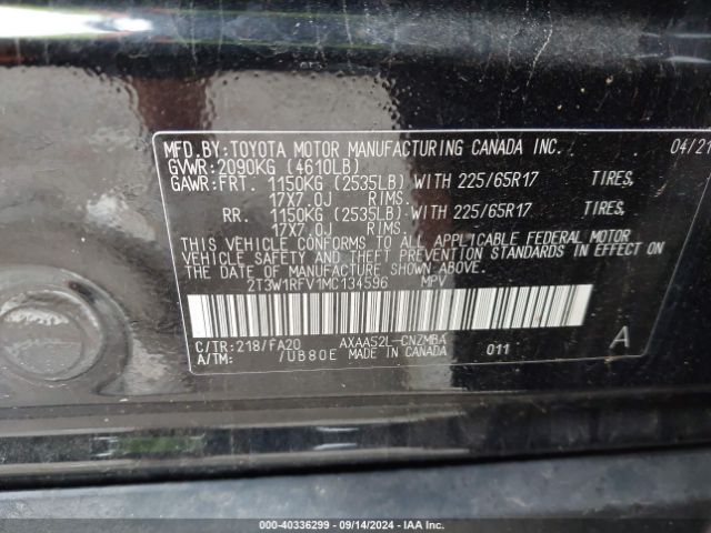 Photo 8 VIN: 2T3W1RFV1MC134596 - TOYOTA RAV4 