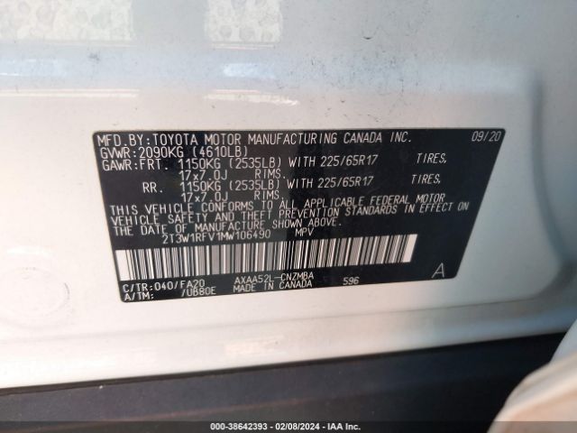 Photo 8 VIN: 2T3W1RFV1MW106490 - TOYOTA RAV4 