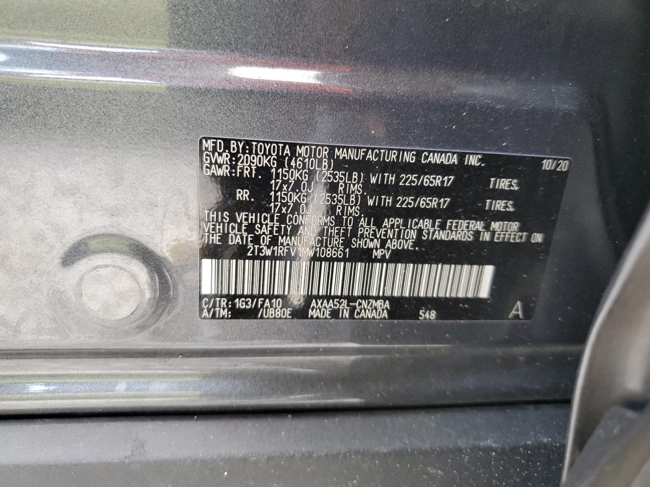 Photo 12 VIN: 2T3W1RFV1MW108661 - TOYOTA RAV 4 