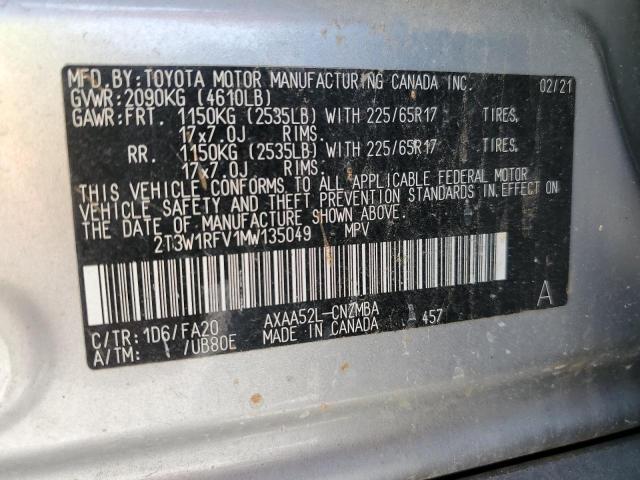 Photo 11 VIN: 2T3W1RFV1MW135049 - TOYOTA RAV4 XLE 