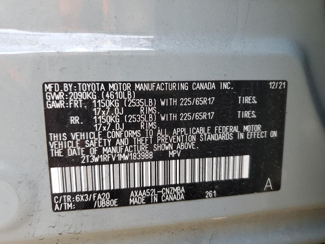 Photo 13 VIN: 2T3W1RFV1MW183988 - TOYOTA RAV 4 