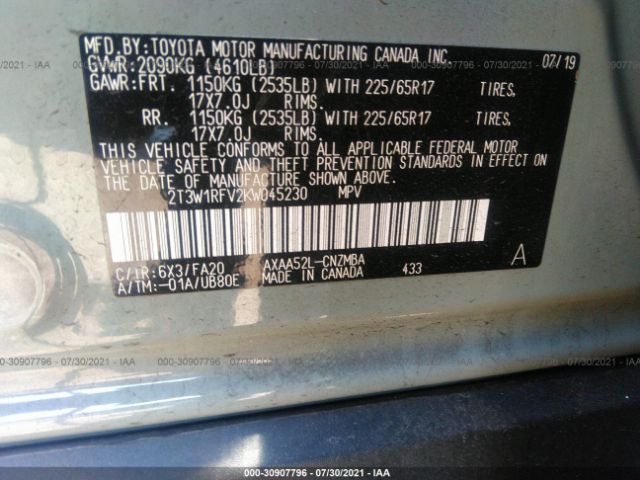 Photo 8 VIN: 2T3W1RFV2KW045230 - TOYOTA RAV4 