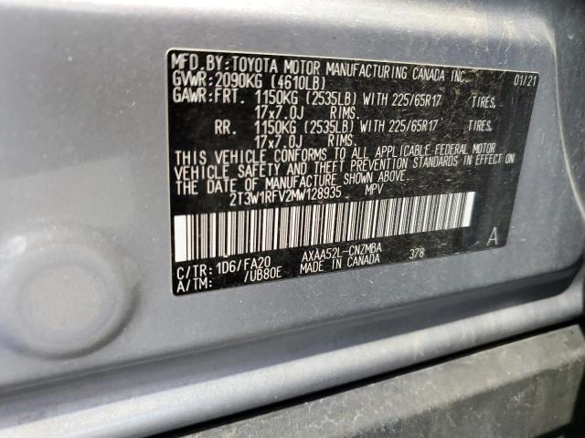 Photo 12 VIN: 2T3W1RFV2MW128935 - TOYOTA RAV4 XLE 