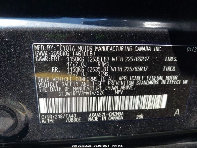 Photo 8 VIN: 2T3W1RFV2MW147226 - TOYOTA RAV4 