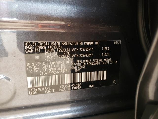 Photo 9 VIN: 2T3W1RFV2MW159411 - TOYOTA RAV4 XLE 