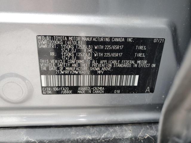 Photo 13 VIN: 2T3W1RFV2MW164012 - TOYOTA RAV4 XLE 