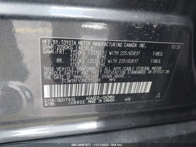 Photo 8 VIN: 2T3W1RFV3MC111398 - TOYOTA RAV4 