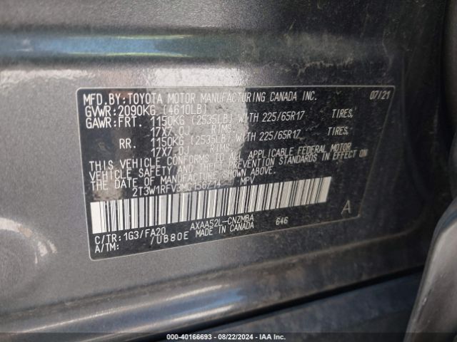 Photo 8 VIN: 2T3W1RFV3MC156714 - TOYOTA RAV4 