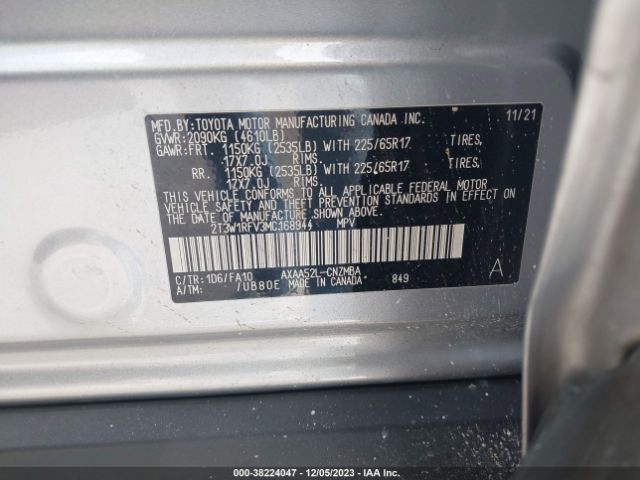 Photo 8 VIN: 2T3W1RFV3MC168944 - TOYOTA RAV4 