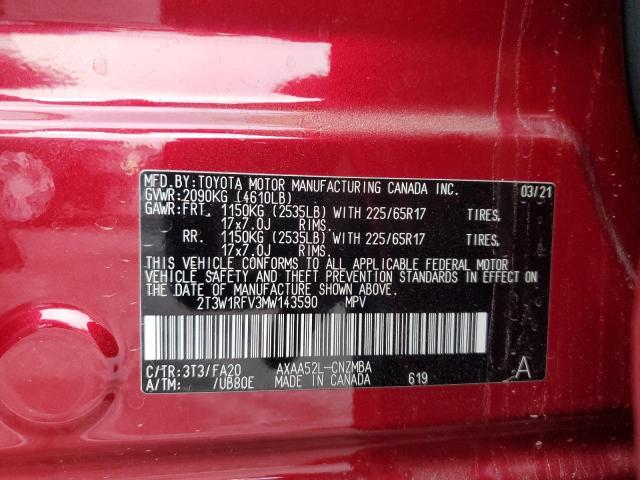 Photo 12 VIN: 2T3W1RFV3MW143590 - TOYOTA RAV4 XLE 