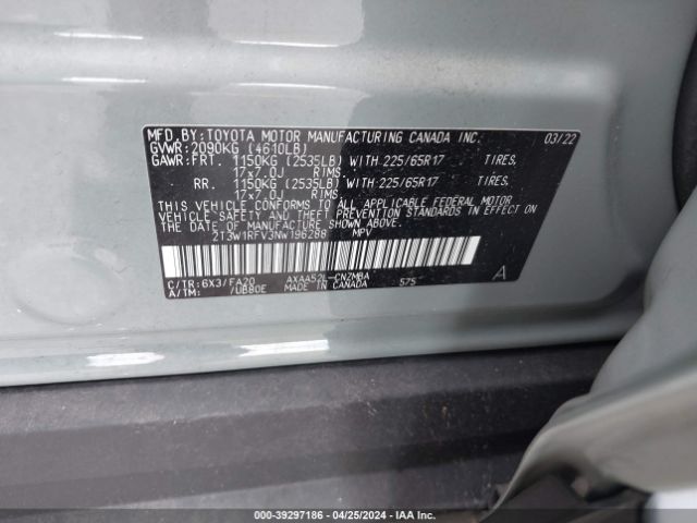 Photo 8 VIN: 2T3W1RFV3NW196288 - TOYOTA RAV4 