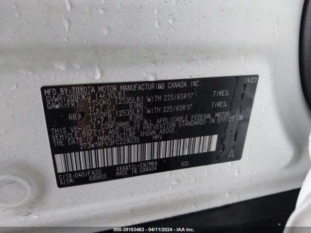 Photo 8 VIN: 2T3W1RFV3PC229035 - TOYOTA RAV4 