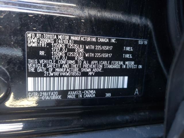 Photo 9 VIN: 2T3W1RFV4KW018563 - TOYOTA RAV4 XLE 