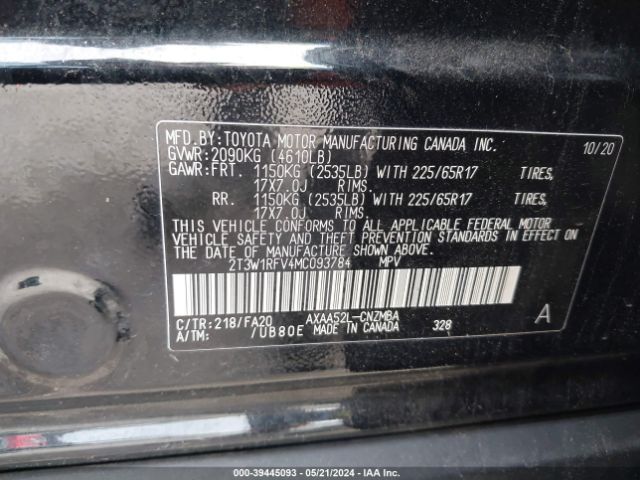 Photo 8 VIN: 2T3W1RFV4MC093784 - TOYOTA RAV4 